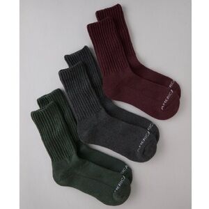 3 piece set American Eagle Outfitters Burgundy Gray Green Casual Socks
